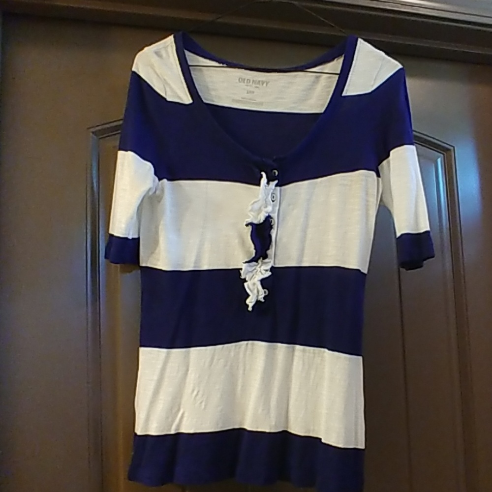 Old Navy blue & white striped shirt